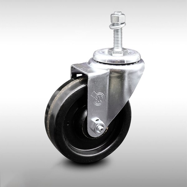 4 Inch SS Phenolic Wheel Swivel 10mm Threaded Stem Caster